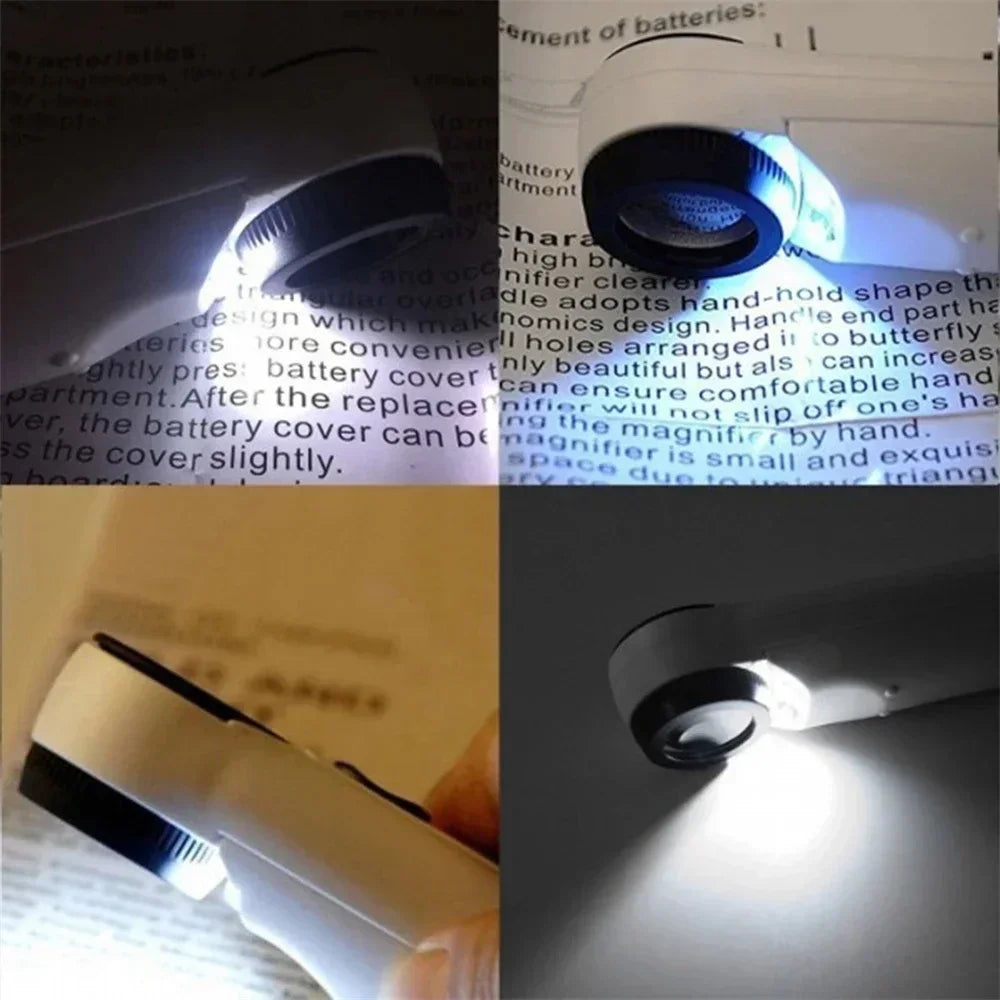 40X LED Pocket Magnifier – Jewelry, Coins & Electronics Loupe LED Handheld Magnifier SPOT