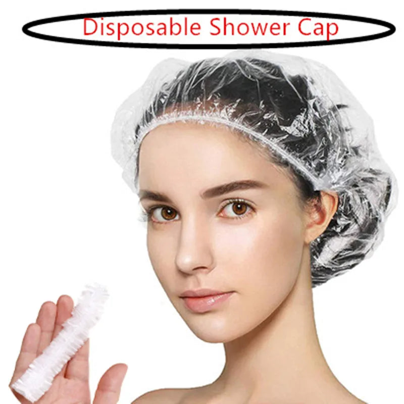 Disposable Shower Caps 50/100 Pack – Waterproof Elastic Hair Cap Disposable Shower Cap SPOT