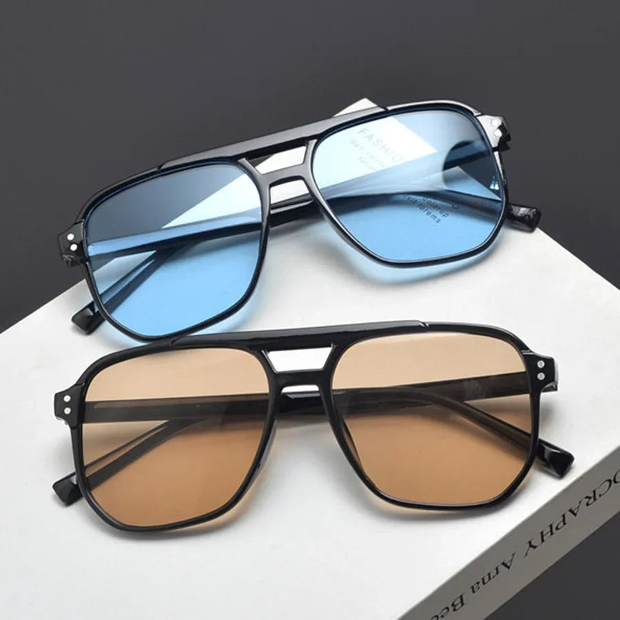 Vintage Unisex Square Sunglasses UV400 – Oversized Black Shades Unisex Sunglasses SPOT