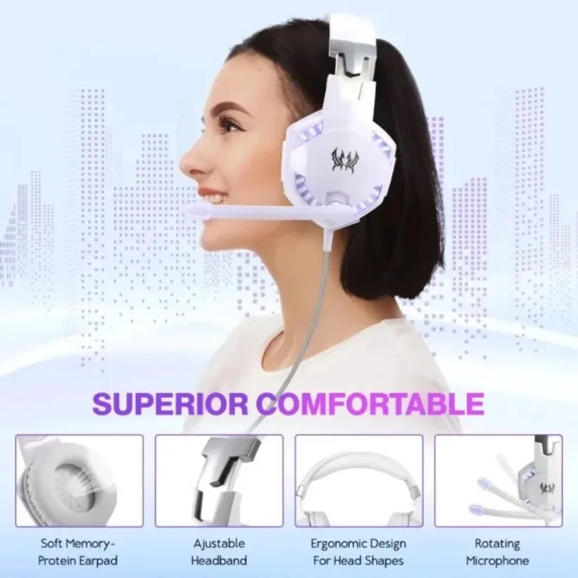 VIKEFON G2000 Wired Gaming Headset – 50mm Driver & LED Wired Gaming Headset SPOT