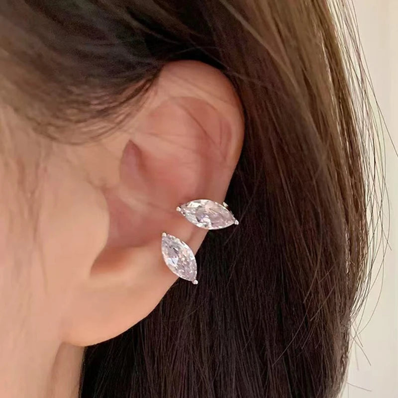 Zircon Tassel Ear Cuff Clip Earrings – No Piercing Required Clip-On Earrings SPOT