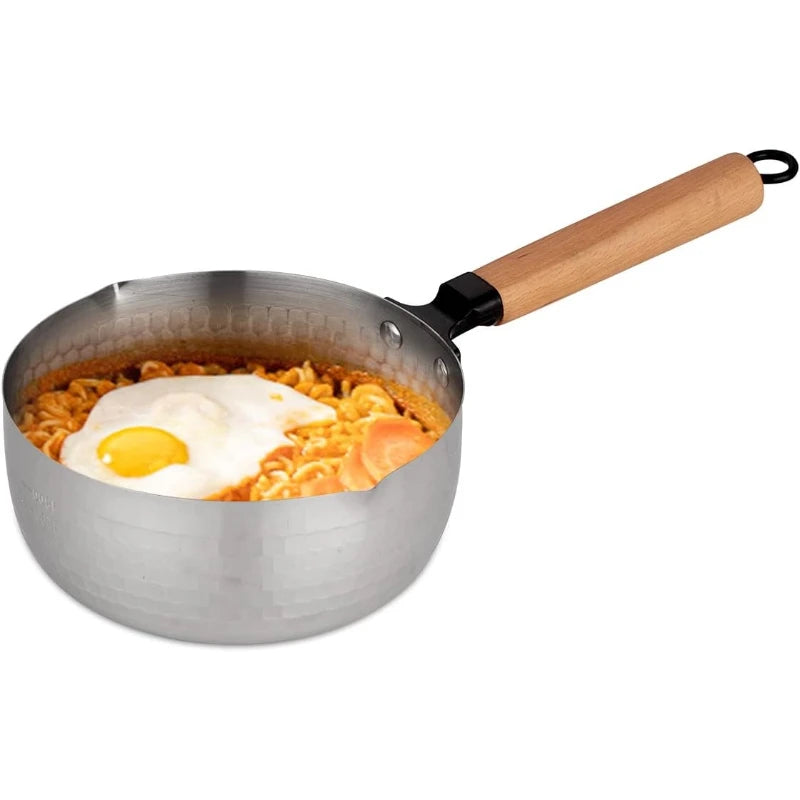 Stainless Steel Yukihira Pan – Coating-Free Wooden Handle Stainless Steel Saucepan SPOT