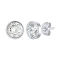 8MM Cubic Zirconia Round Stud Earrings – Stainless Steel Silver Stud Earrings SPOT Default Title