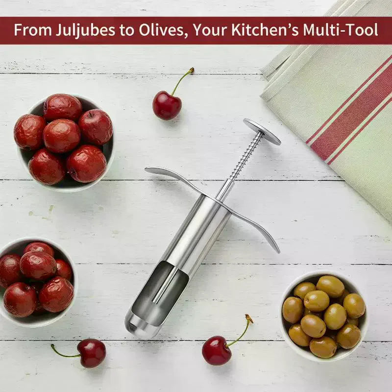 Cherry & Olive Pitter Tool – Stainless Steel Pit Remover Fruit Pitter Tool SPOT