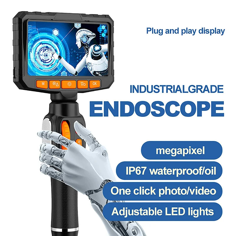 1080P Articulating Borescope – 6mm Inspection Camera 4.3" LCD Articulating Borescope SPOT