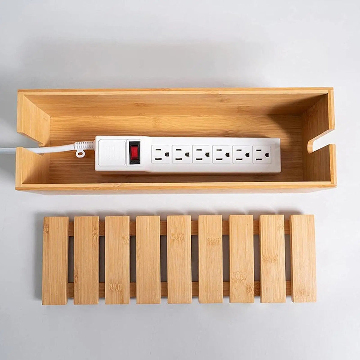 Wooden Cable Management Box – Desk & Cord Organizer Cable Organizer Box SPOT