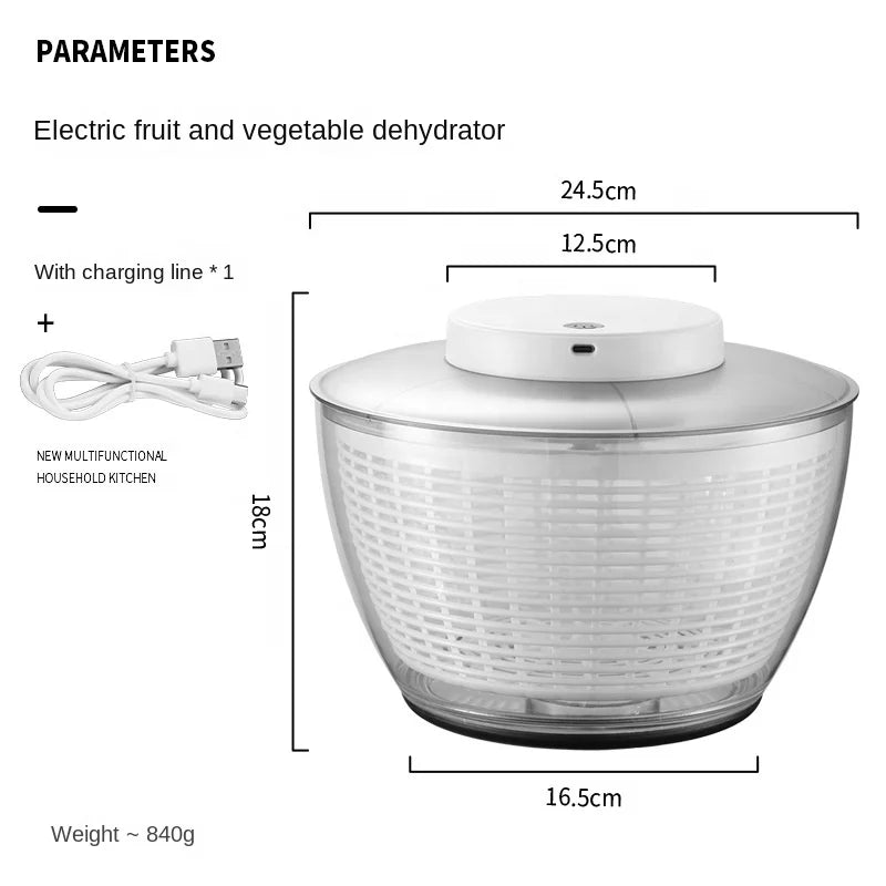 Electric Salad Spinner 4.5L – Fruit & Vegetable Washer Dryer Electric Salad Spinner SPOT