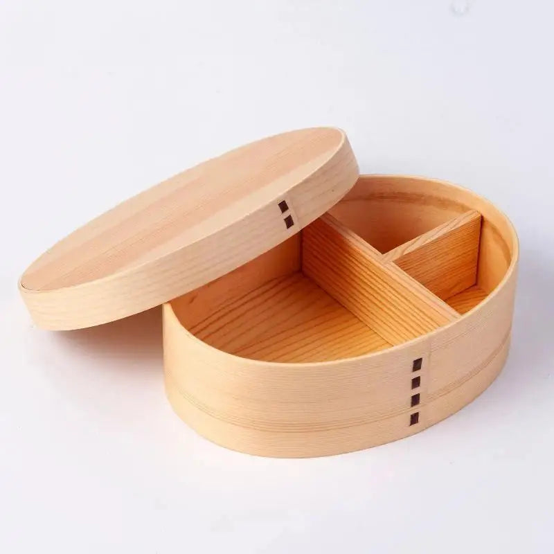 Japanese Natural Wooden Bento Box – Kids School Lunch Wooden Bento Box SPOT A1