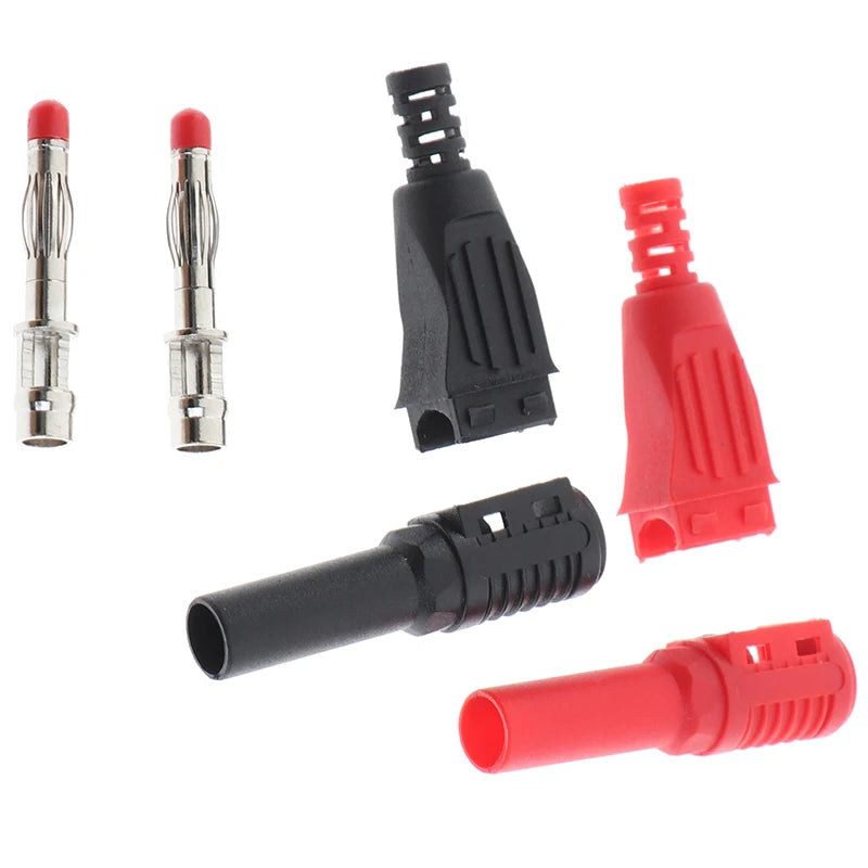 4mm Right Angle Banana Plugs Red & Black – Multimeter Test Electrical Connector SPOT