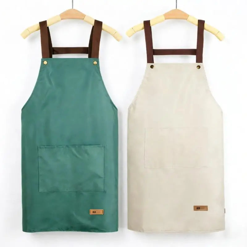 Waterproof PVC Cooking Apron – Unisex Kitchen & BBQ Apron Kitchen Cooking Apron SPOT White F