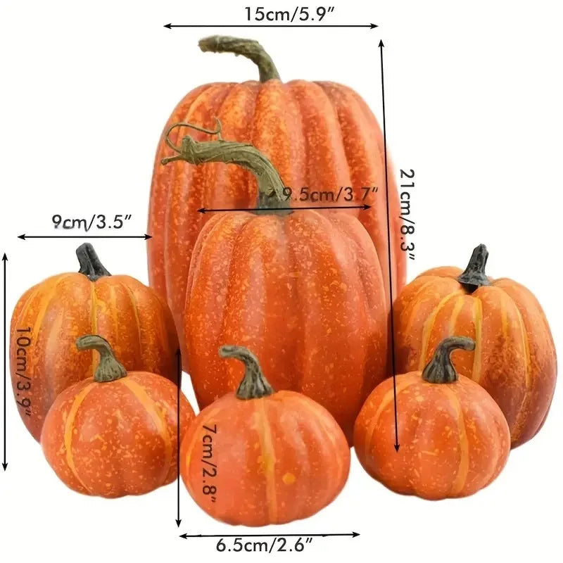 7-Piece Artificial Pumpkin Set – Fall Halloween & Thanksgiving Decor Seasonal Home Decor SPOT