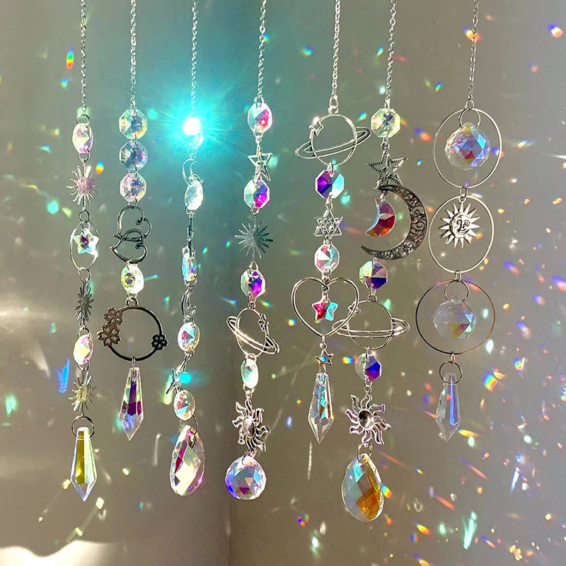 Crystal Suncatcher Wind Chime – Rainbow Prism Pendant Decor Crystal Suncatcher SPOT