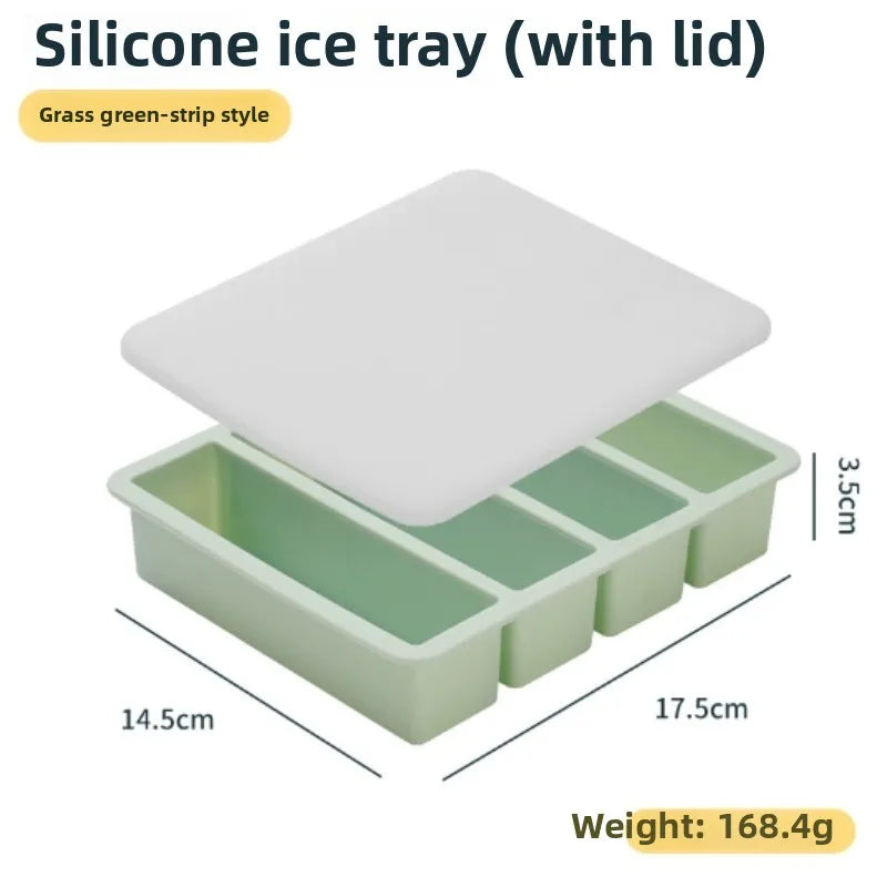 Silicone Freezer Tray with Lid – Stackable Soup & Broth Storage Silicone Freezer Tray SPOT green 1pc