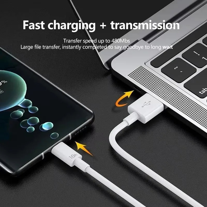 120W USB-A to USB-C Fast Charging Cable 10A – 1/2/3 Pack USB-C Charging Cable SPOT