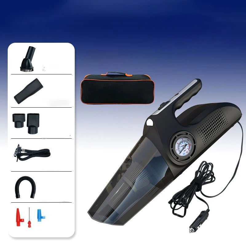 4-in-1 Car Vacuum, Air Pump, Tire Pressure Gauge & LED Light Car Vacuum Cleaner SPOT