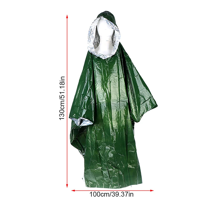Waterproof Emergency Rain Poncho & Thermal Blanket – Hooded Emergency Rain Poncho SPOT