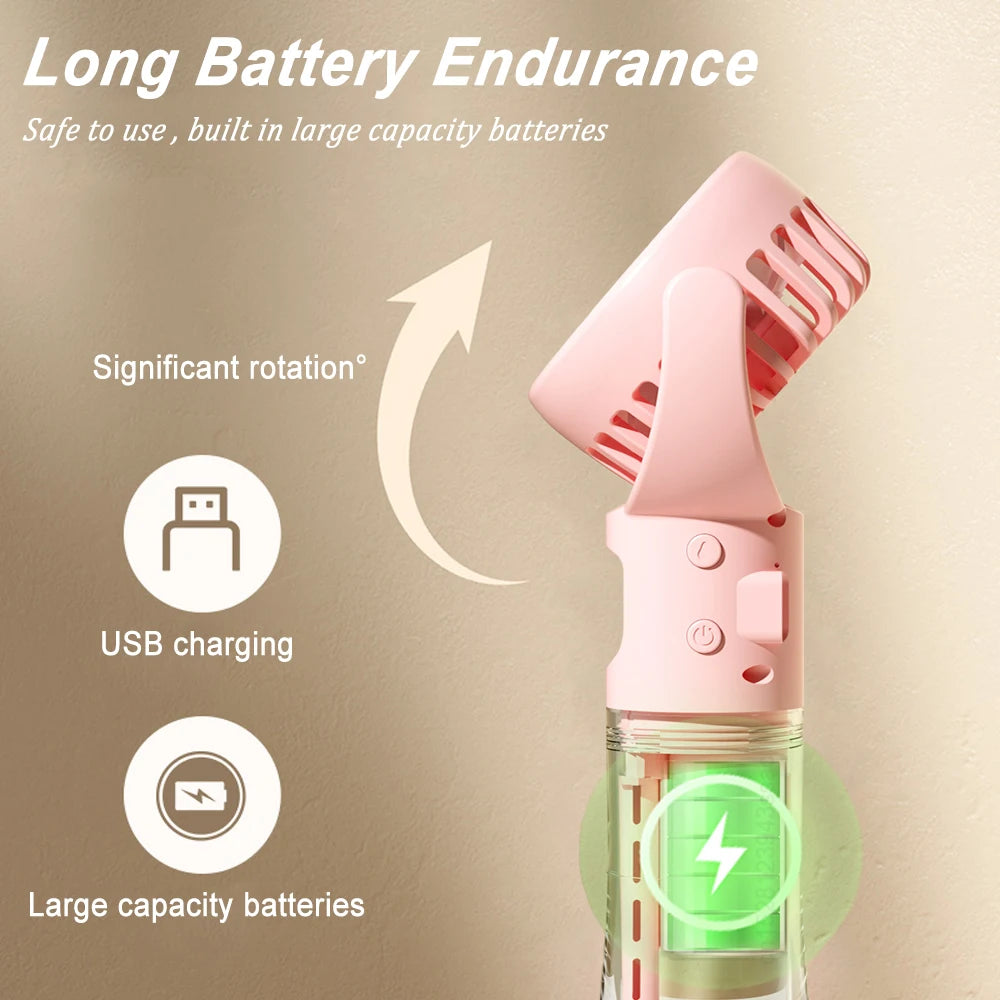 Portable Handheld Mist Fan – USB Rechargeable 4-Speed Handheld Mist Fan SPOT