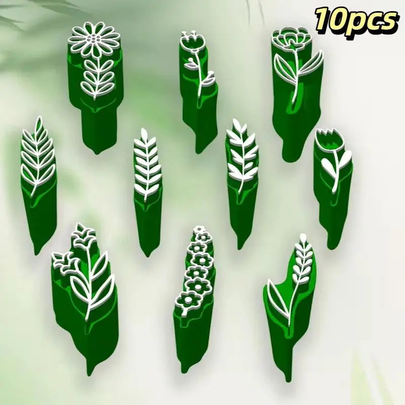 10-Pc Clay Stamp & Molding Kit – Flower & Leaf Patterns Clay Stamp Set SPOT A2