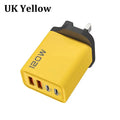 120W 4-Port USB-C Fast Charger – PD & Quick Charge 3.0 USB-C Wall Charger SPOT UK Yellow