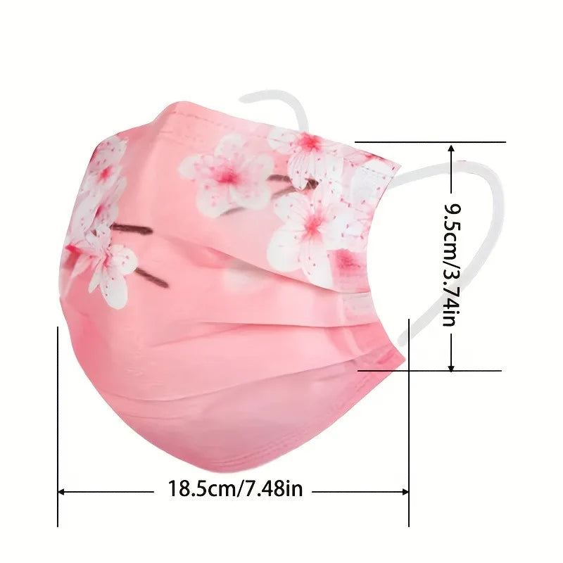 10-Pack Floral & Starry Sky Face Masks – Breathable Sun Protection Printed Face Masks SPOT