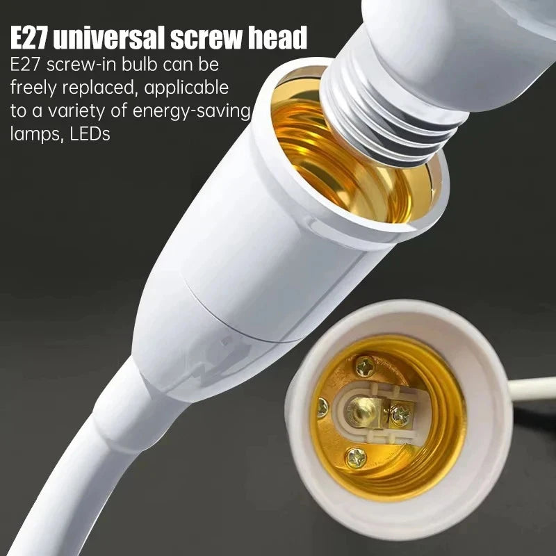 E27 Plug-In Swivel Bulb Holder with Switch & Flexible Hose Plug-In Lamp Holder SPOT