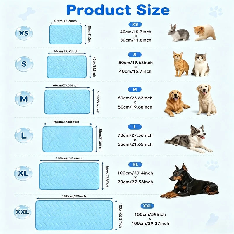 KEMORELA Cooling Pet Mat – Ice Silk Dog & Cat Summer Pad Pet Cooling Mat SPOT