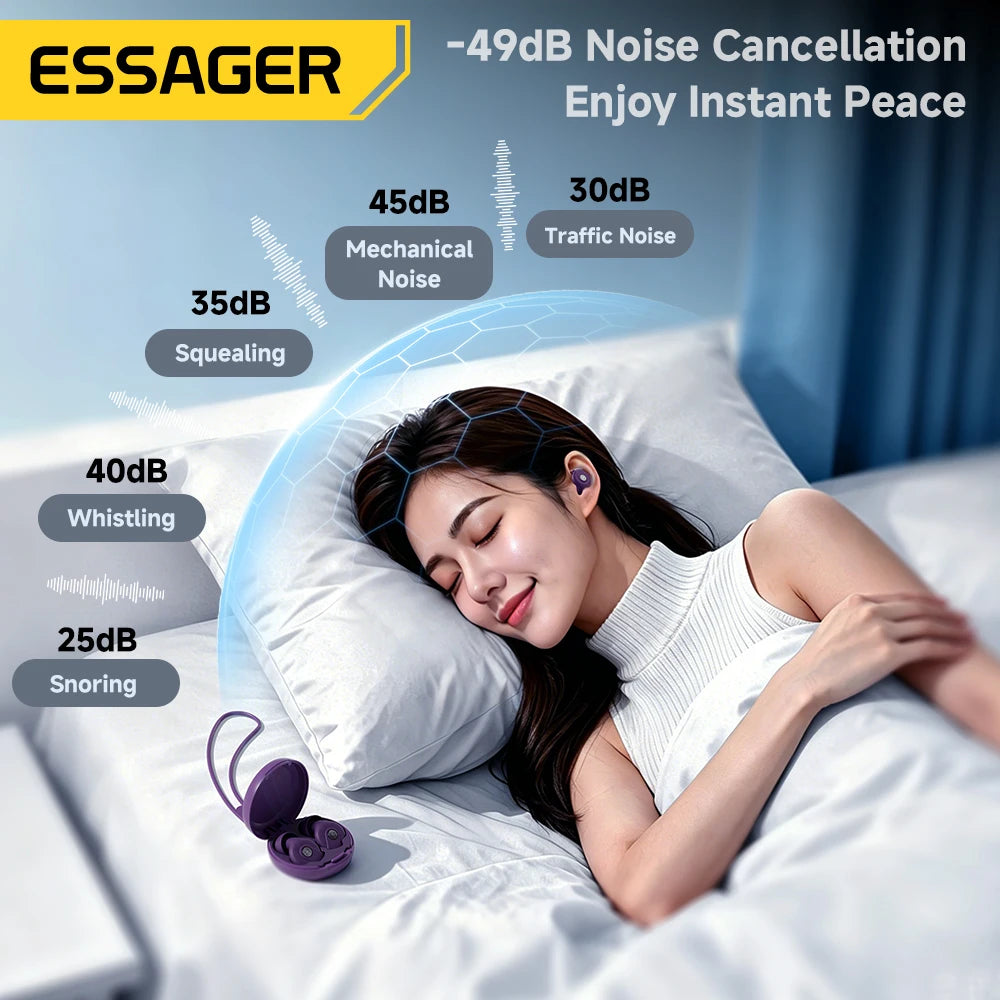 Essager Silicone Sleep Earplugs 45–49dB Noise Blocking Silicone Earplugs SPOT
