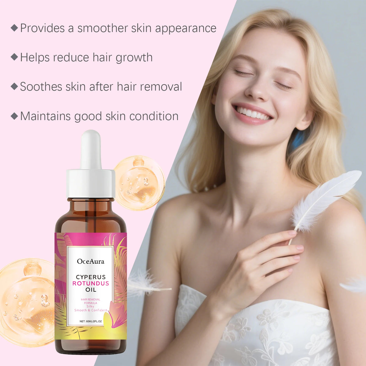 OceAura Cyperus Rotundus Hair Inhibitor Oil – Jojoba & Tea Tree Hair Inhibitor Oil SPOT