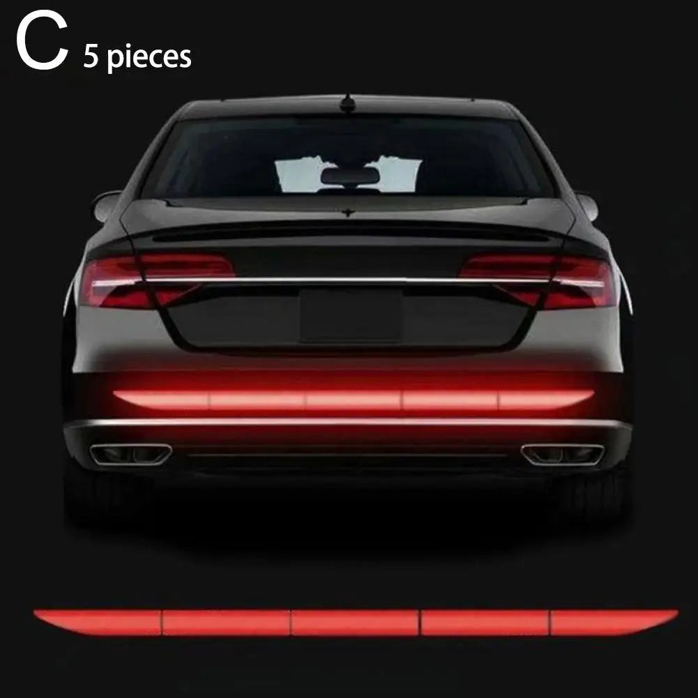 5-Pack Rear Reflective Safety Stickers – Car Warning Tape Decals Reflective Car Stickers SPOT Red