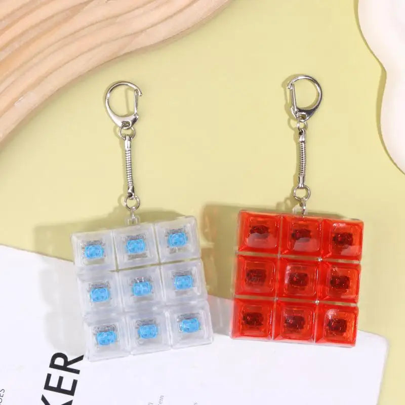 9-Key Mini Finger Keyboard Keychain – Clickable Fidget Toy Fidget Keychain Toy SPOT