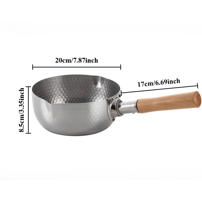 Stainless Steel Yukihira Pan – Coating-Free Wooden Handle Stainless Steel Saucepan SPOT Default Title