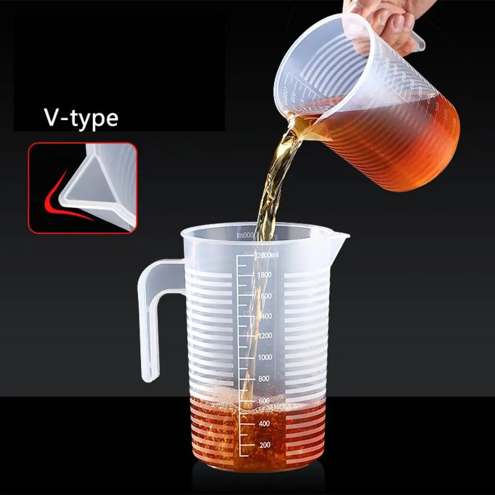 Large Plastic Graduated Measuring Cup with Lid – Clear Beaker Measuring Cup SPOT