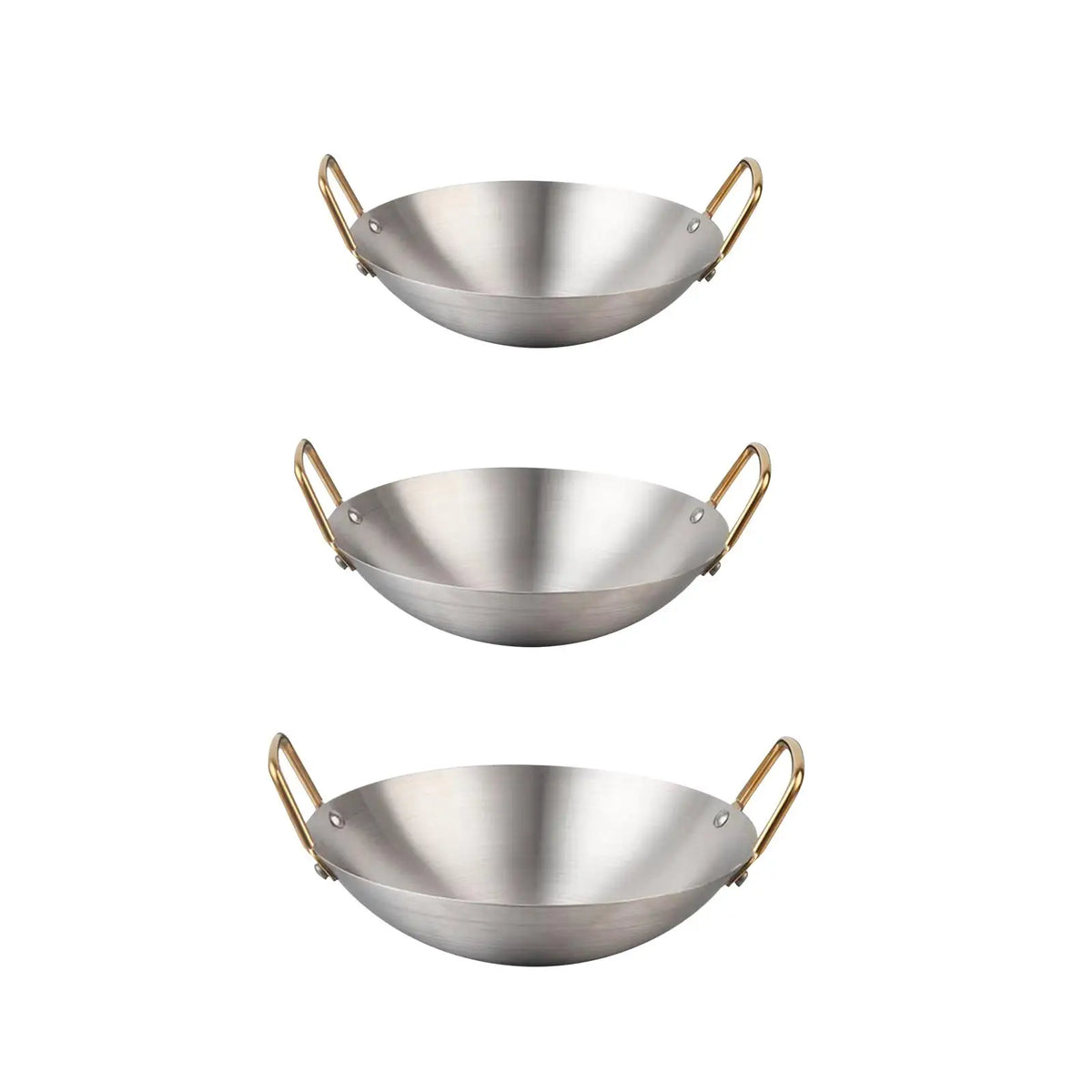 Stainless Steel Wok Pan – Double Handle Frying & Steaming Pot Stainless Steel Wok SPOT 22cm