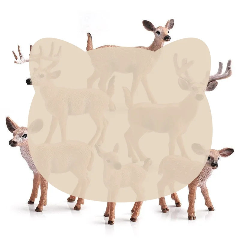 Deer & Fox Miniature Animal Figures – PVC Home Decor Statues Miniature Animal Figurine SPOT