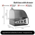 Transparent Bird Bath Box with Removable Drawer | Cage Mount Bird Bath Box SPOT A2