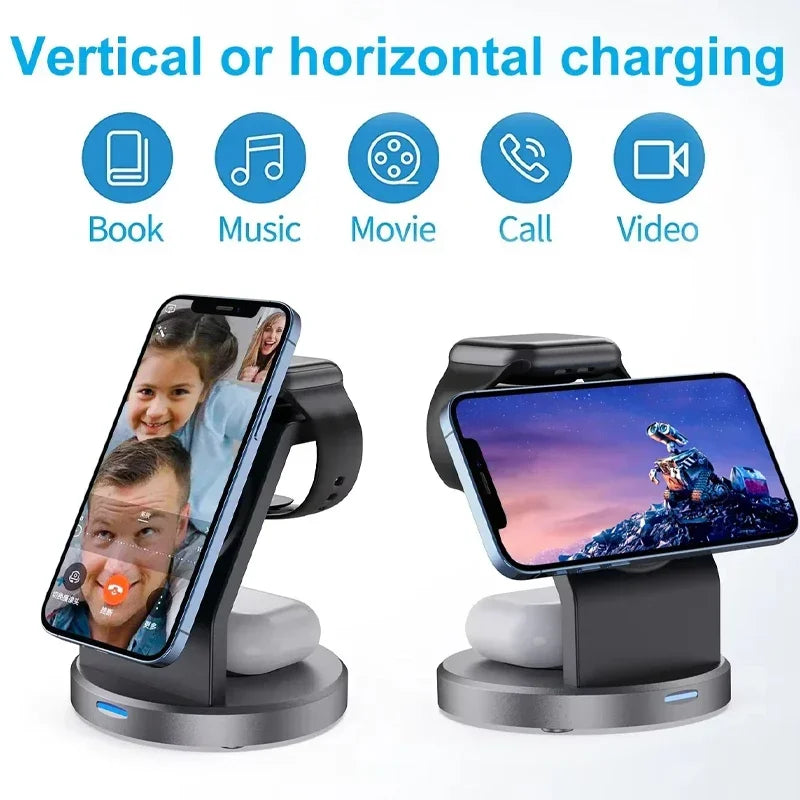 VIKEFON 3-in-1 MagSafe Wireless Charging Station – iPhone iWatch Wireless Charging Station SPOT