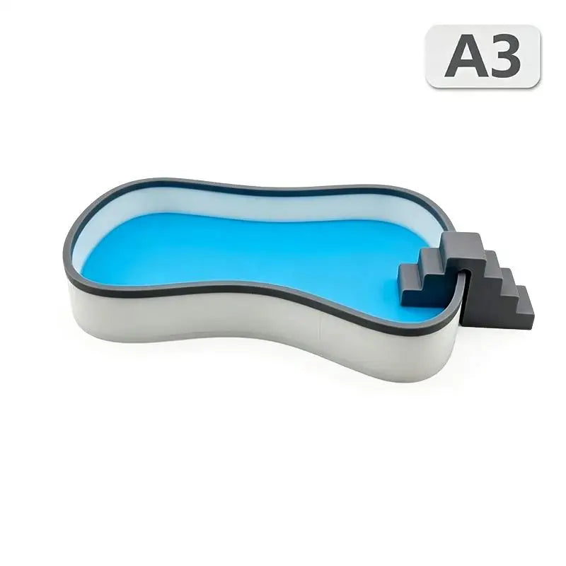 Miniature Dollhouse Swimming Pool Model – Courtyard Scene Decor Dollhouse Accessory SPOT A3