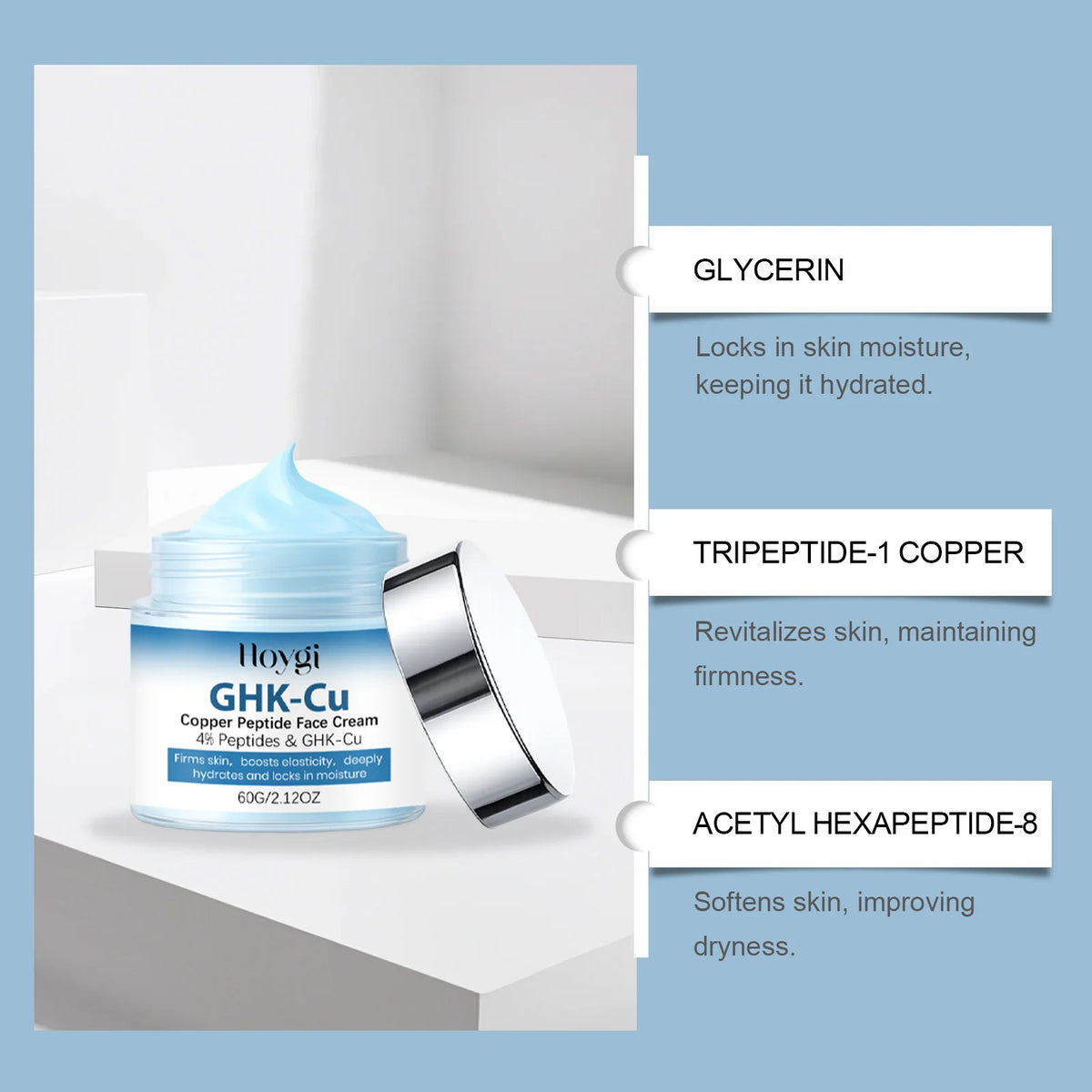 Hoygi Copper Peptide Face Cream & Serum Set – Firming Face Cream Serum Set SPOT