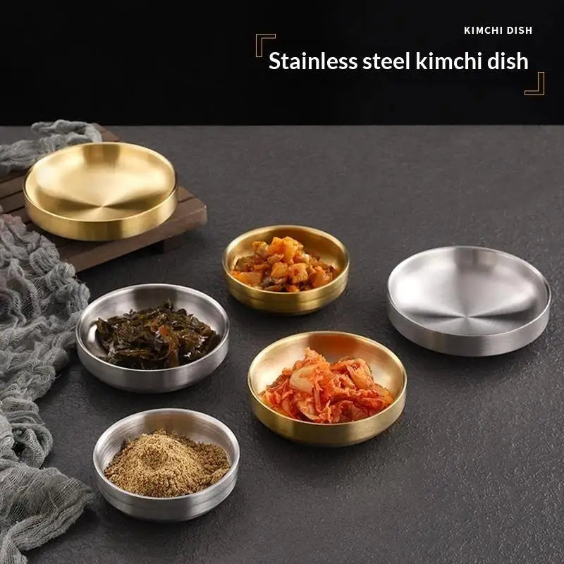 Stainless Steel Double-Layer Dipping Bowl & Sauce Dish Serving Dish SPOT