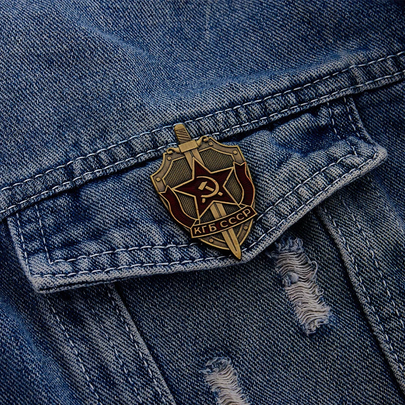 Soviet USSR KGB Enamel Pin – Copper Medal Badge Collectible Enamel Lapel Pin SPOT