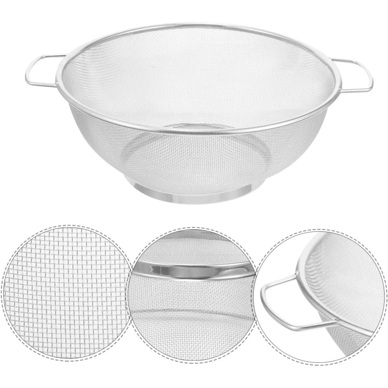 2-Pack Stainless Steel Strainer Baskets – Double-Handled, 2 Sizes Kitchen Strainer Basket SPOT