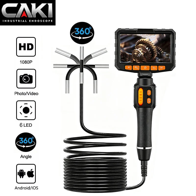 360° Articulating Borescope 1080P 6mm LCD Inspection Camera Articulating Borescope SPOT
