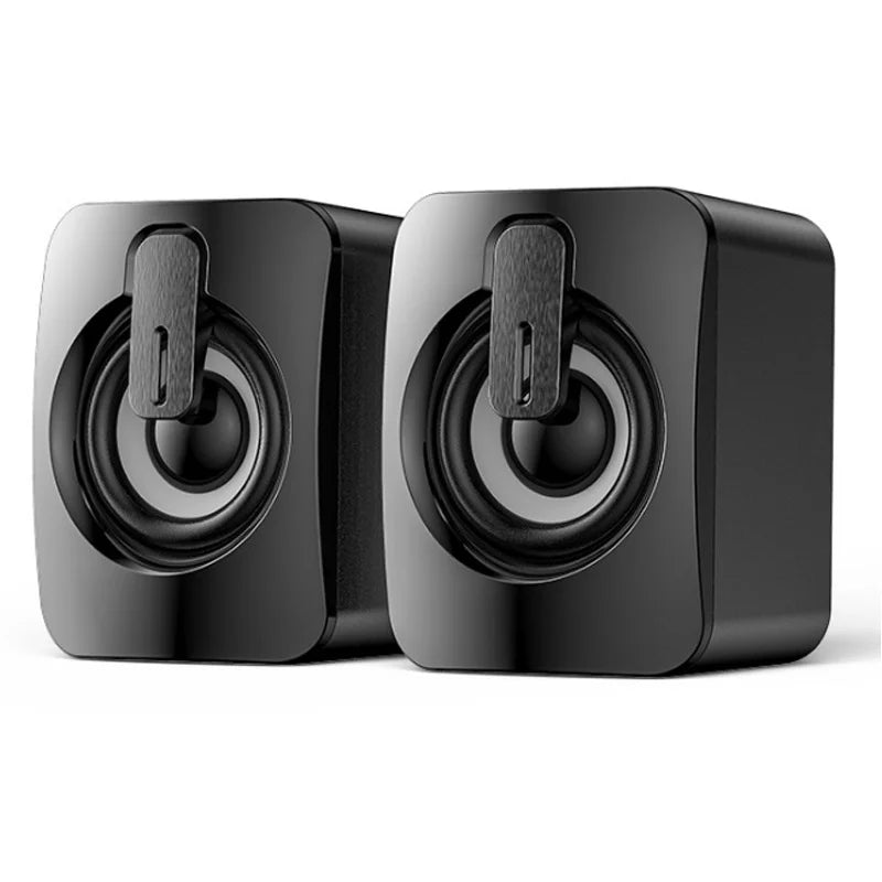 NOCCLILI USB Stereo PC Speakers with LED Light & Microphone Computer Speakers SPOT SKU-01-Black