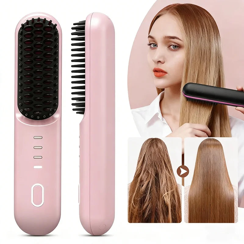 Cordless Ionic Straightening Brush – 4-Speed, Fast Heating Ionic Straightening Brush SPOT