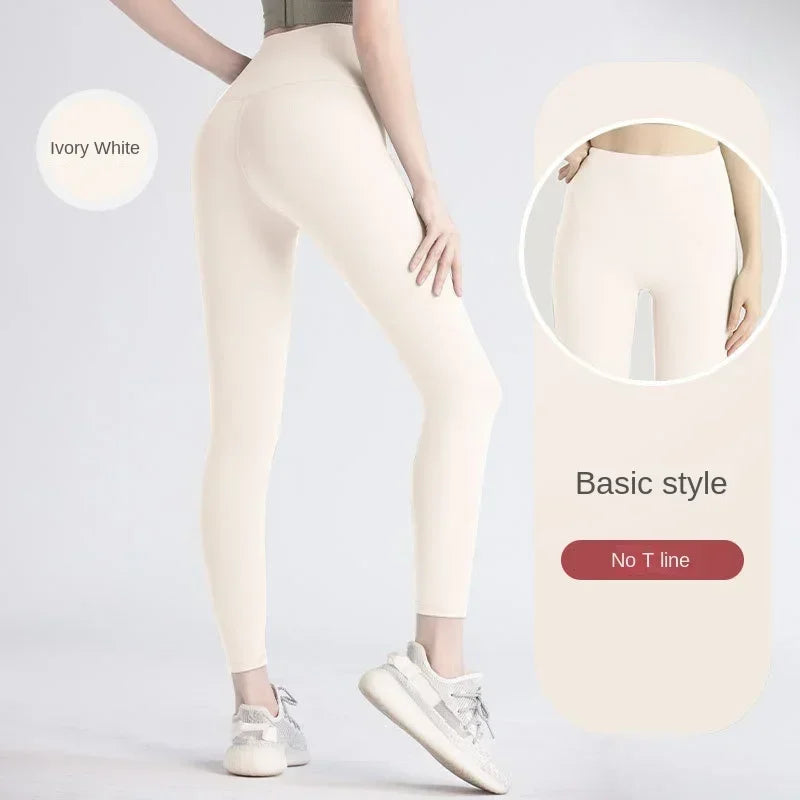 Women's High Waist Booty Lifting Yoga Leggings | Gym & Run Yoga Leggings SPOT ivory white XXL