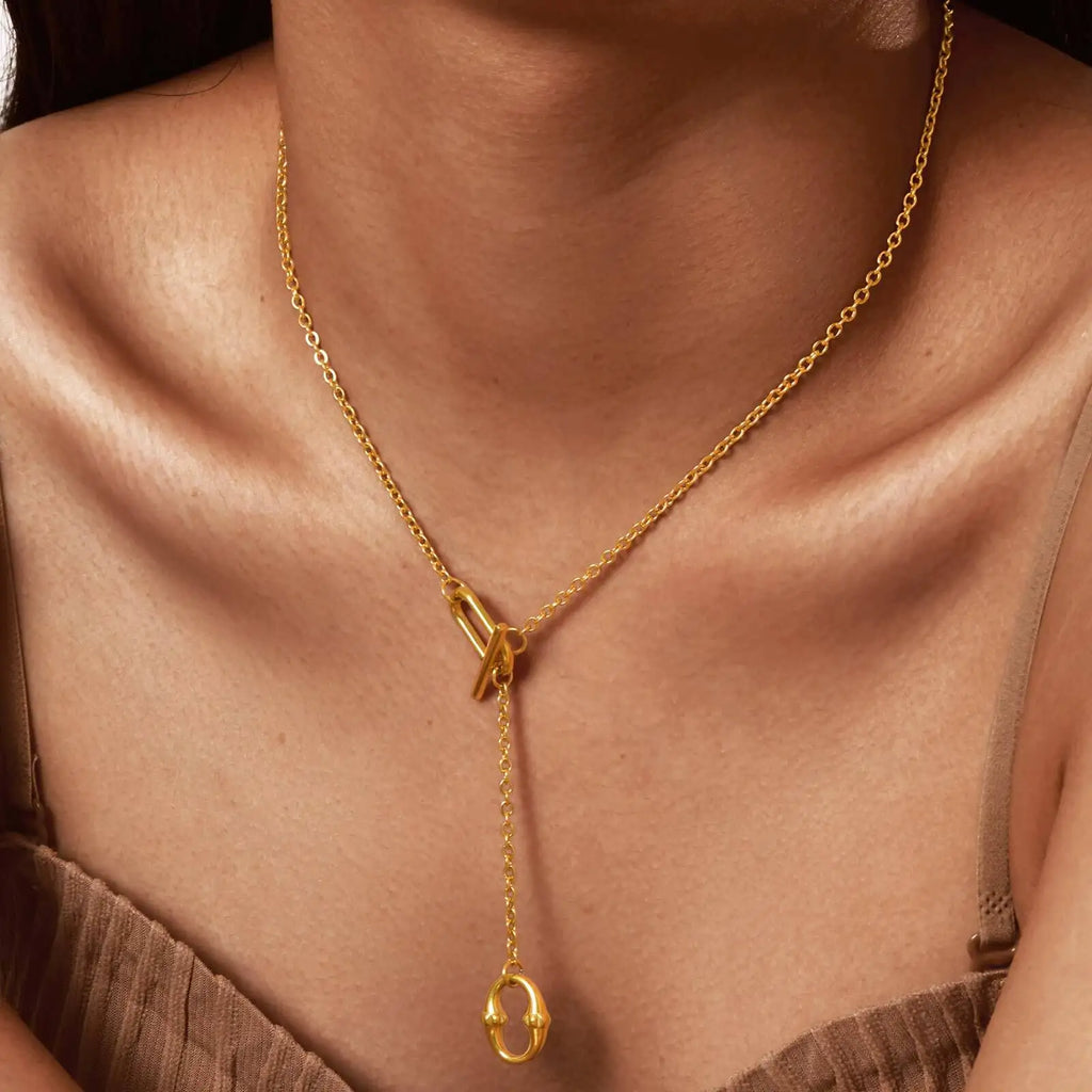 Minimalist Adjustable OT Buckle Chain Necklace – Women's Gift Chain Necklace SPOT