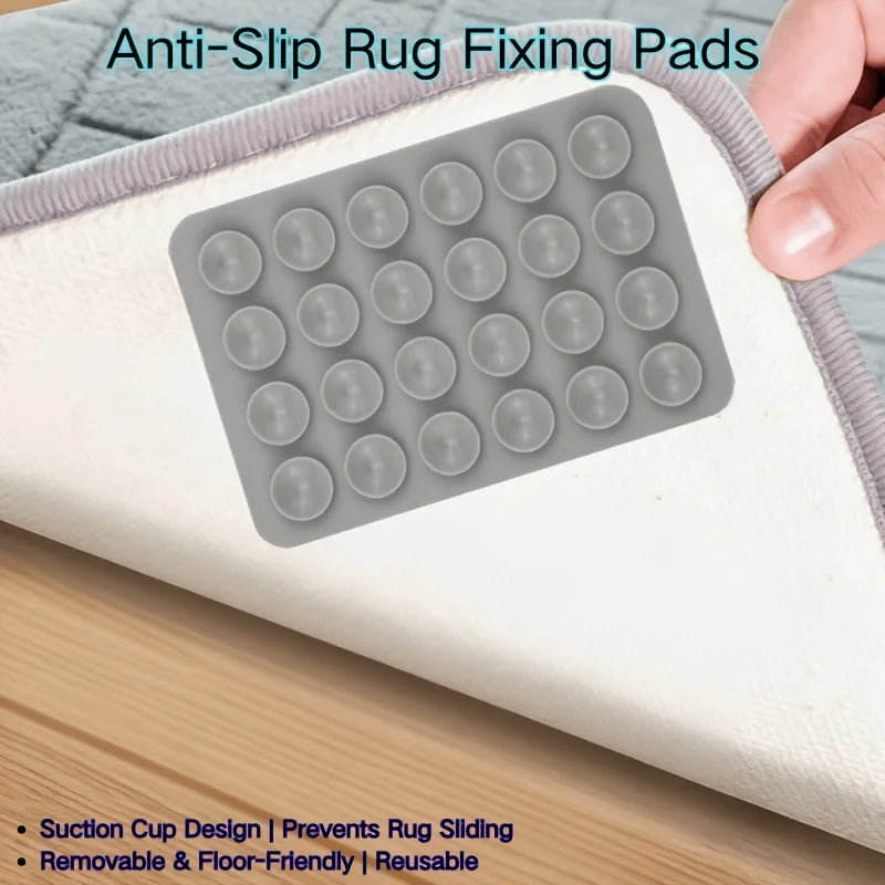 Non-Slip Rug Gripper Pads – Reusable Floor Anchors 8/10 Pack Rug Gripper Pads SPOT GRAY 8pcs