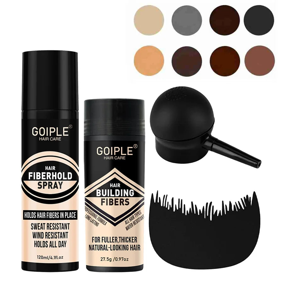 Goiple Hair Building Fiber Powder & Hold Spray Set – 4pc Hair Building Fiber Set SPOT