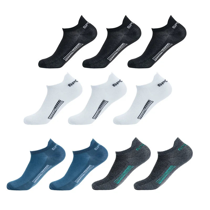 10-Pack Men's Breathable Mesh Ankle Socks – Low Cut Athletic Men's Ankle Socks SPOT style 1 One Size