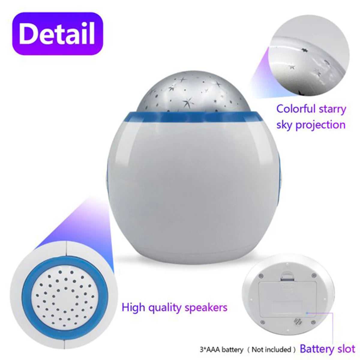 LED Starry Sky Projection Alarm Clock – Color-Changing Night Light Projection Alarm Clock SPOT
